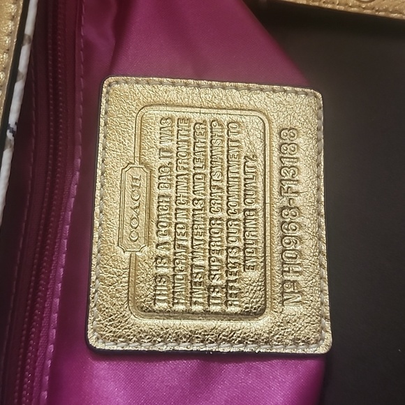 Coach Heritage Tattersall Graffiti 2 Fer Golden Tote Bag & Matching Wristlet - Picture 3 of 16